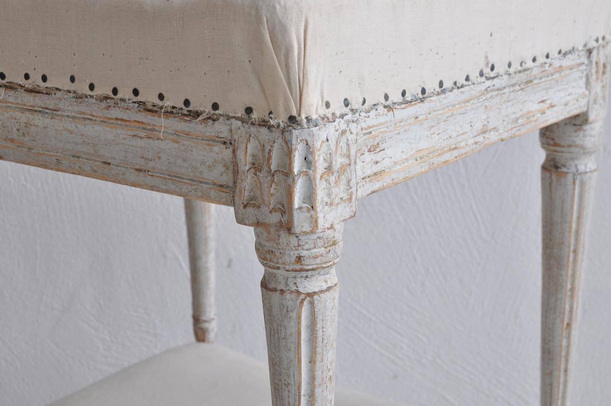 Hand-Carved 19th Century Pair of Swedish Gustavian Period Foot Stools or Benches