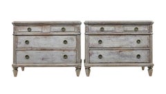 19th century pair of swedish hand painted chest of drawers