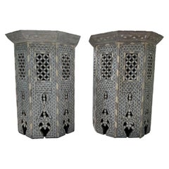 19th Century Pair of Syrian mother of pearl inlaid tables.