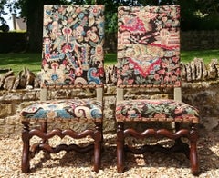 19th Century Pair of Tapestry Chairs in the Jacobean Manner