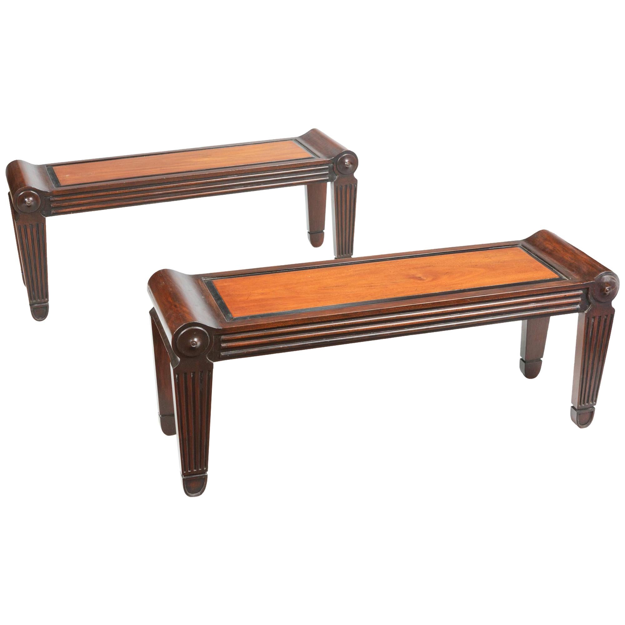 19th Century Pair of Tatham Hall Benches after Charles Heathcote Tatham For Sale
