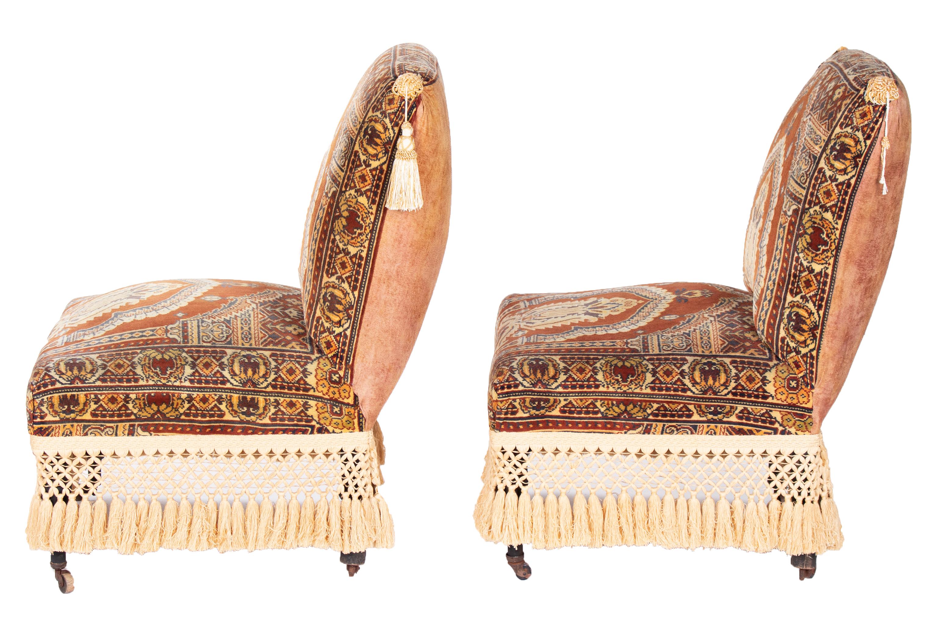 19th century pair of Turkish upholstered seats.
