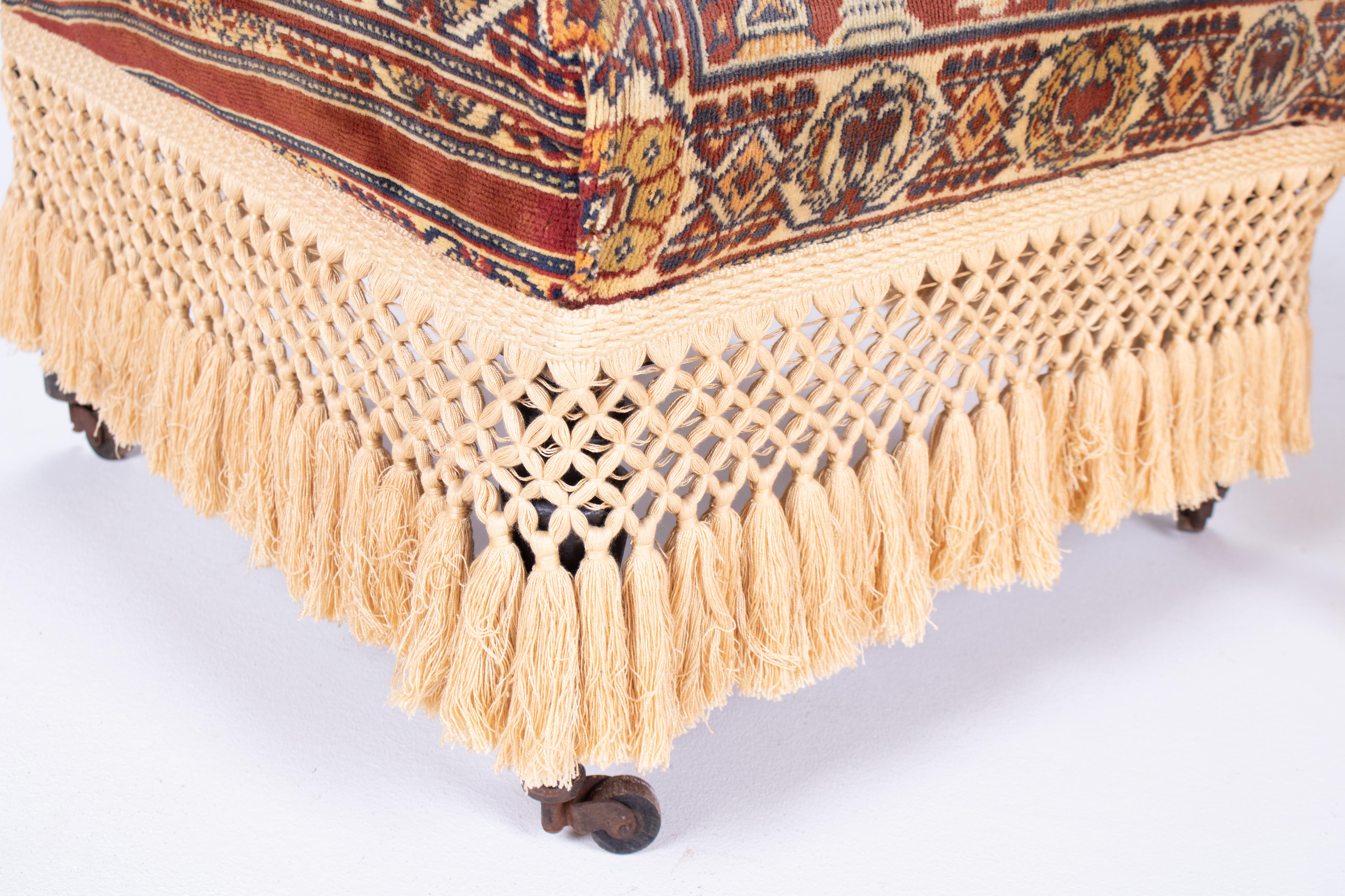 Wood 19th Century Pair of Turkish Upholstered Seats