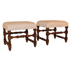 19th Century Pair of Turned Stools