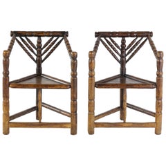 Antique 19th Century Pair of Turners' Chairs