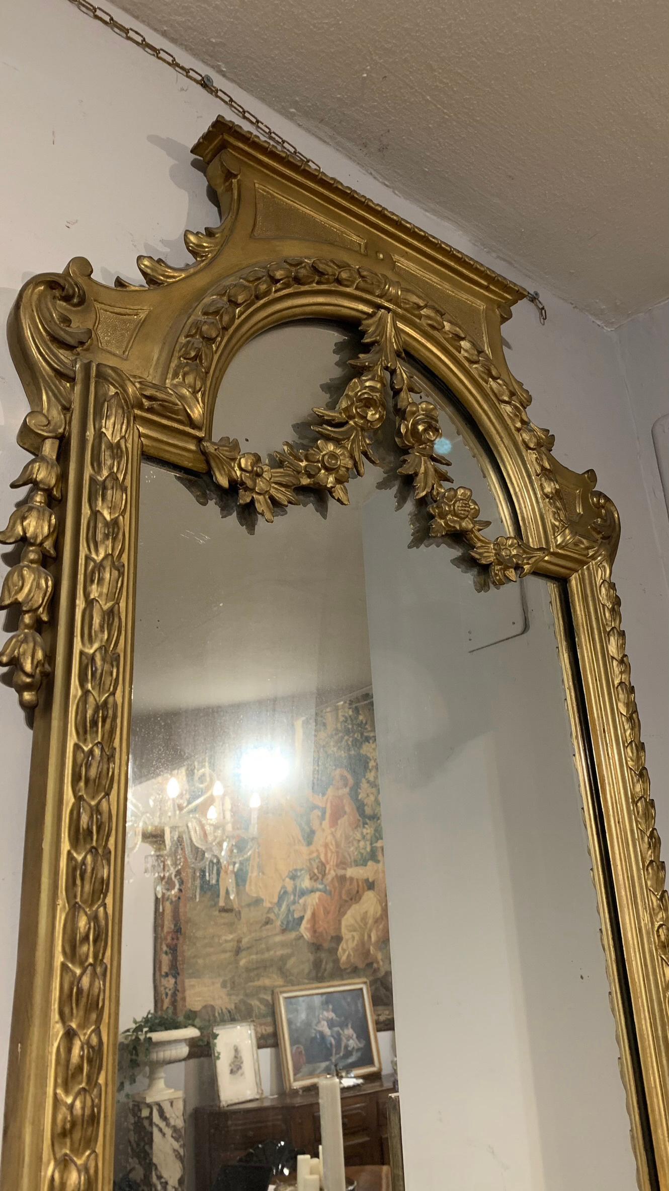 Neoclassical Revival 19th CENTURY PAIR OF TUSCAN MIRRORS IN NEOCLASSIC STYLE For Sale