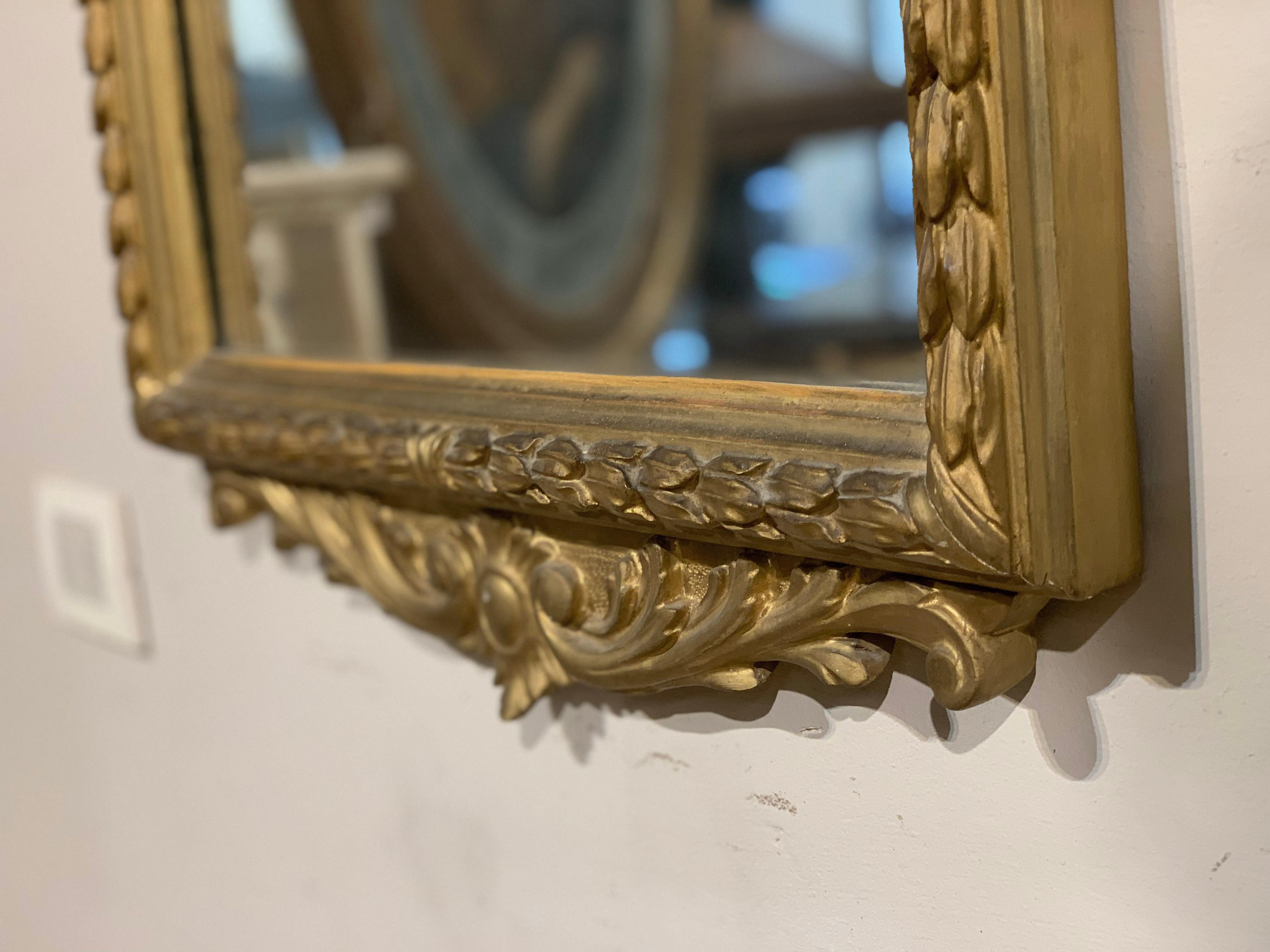 Hand-Carved 19th CENTURY PAIR OF TUSCAN MIRRORS IN NEOCLASSIC STYLE For Sale