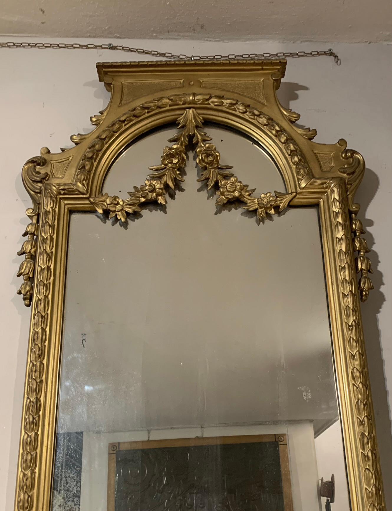 19th Century 19th CENTURY PAIR OF TUSCAN MIRRORS IN NEOCLASSIC STYLE For Sale