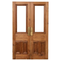19th Century Pair Of Unglazed English Pitch Pine Double Doors