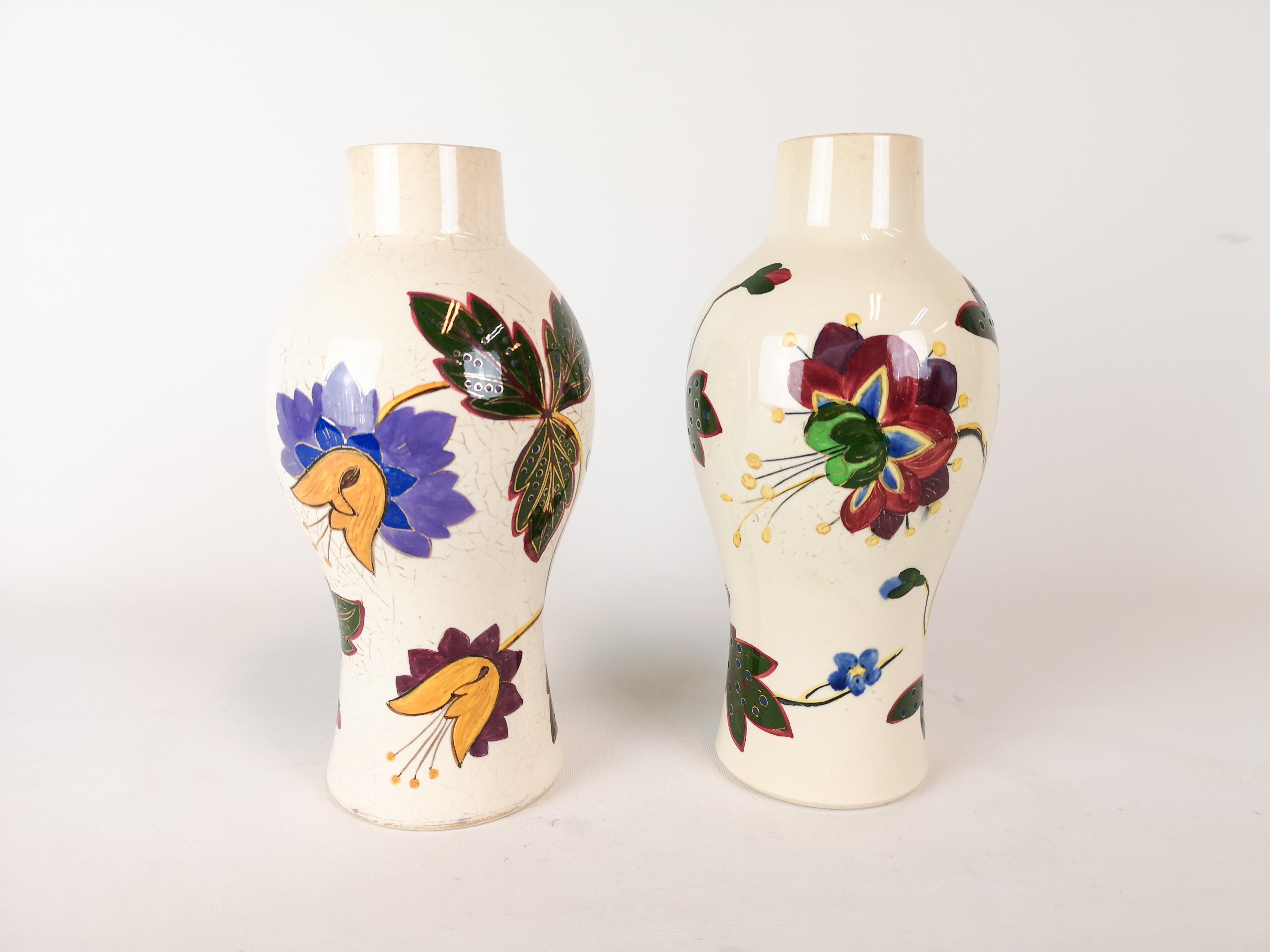 Swedish 19th Century Pair of Vases Art Nouveau Gustavsberg, Sweden
