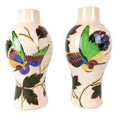 19th Century Pair of Vases Art Nouveau Gustavsberg, Sweden