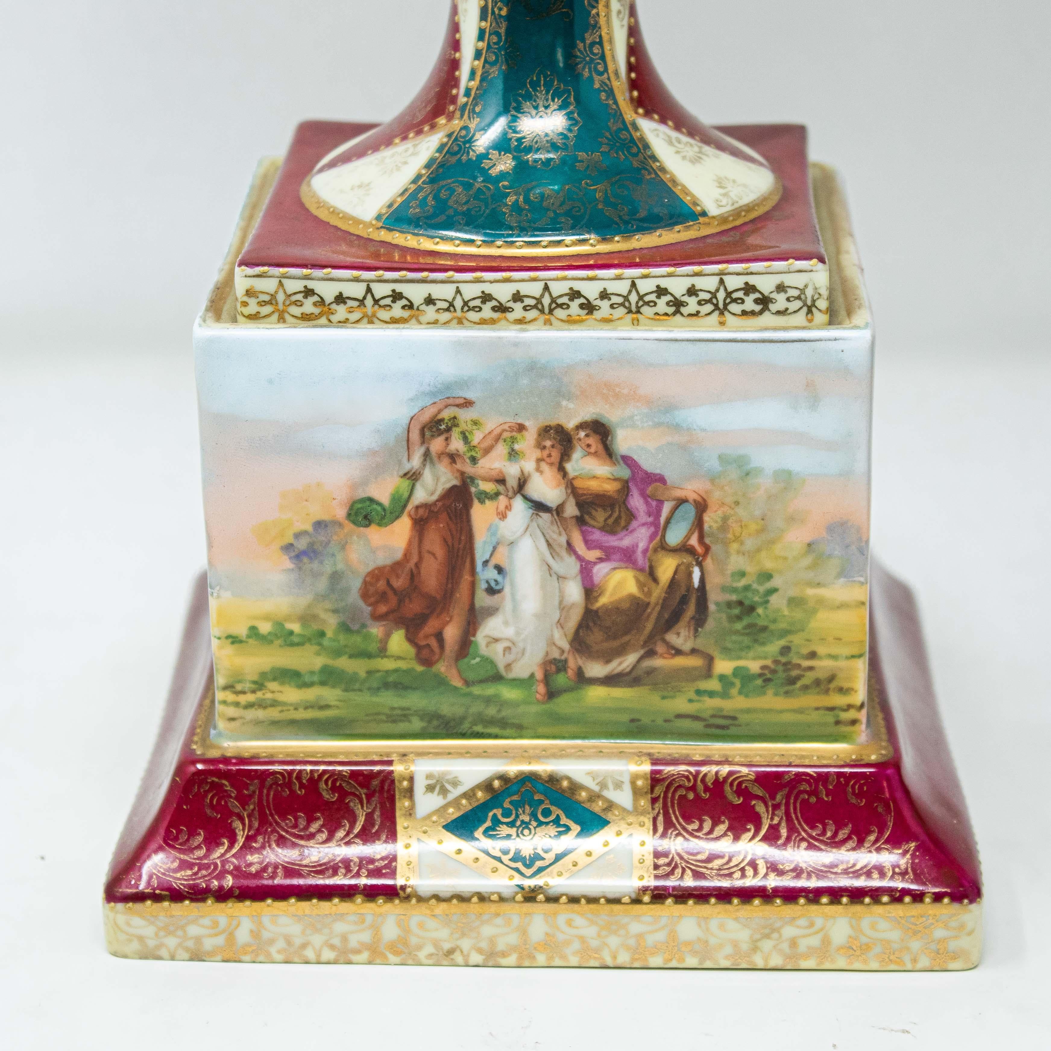 19th Century Pair of Vases Porcelain Austrian Workshop For Sale 6