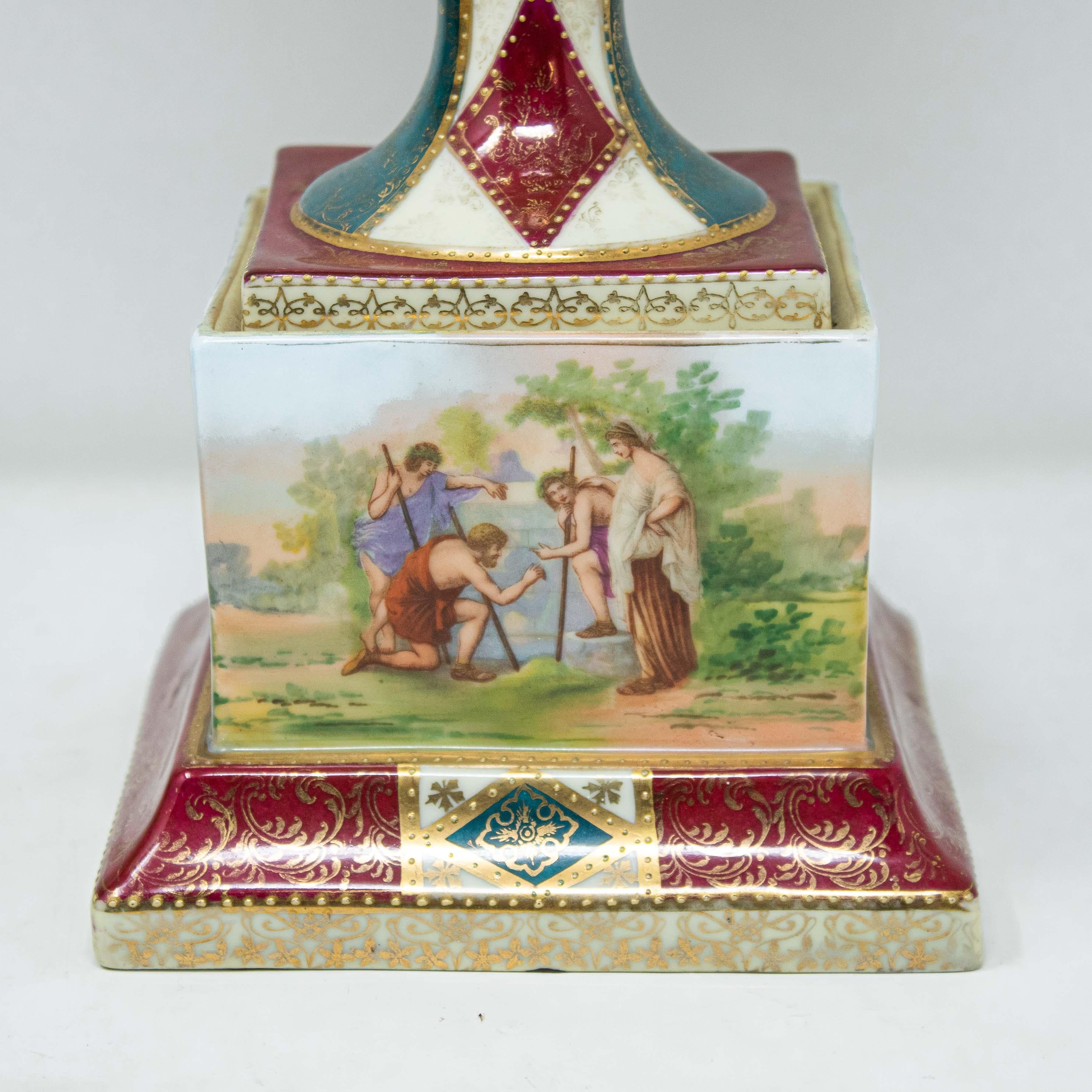 Paar Vasen, österreichische Porzellanwerkstatt, 19. Jahrhundert im Zustand „Gut“ im Angebot in Milan, IT