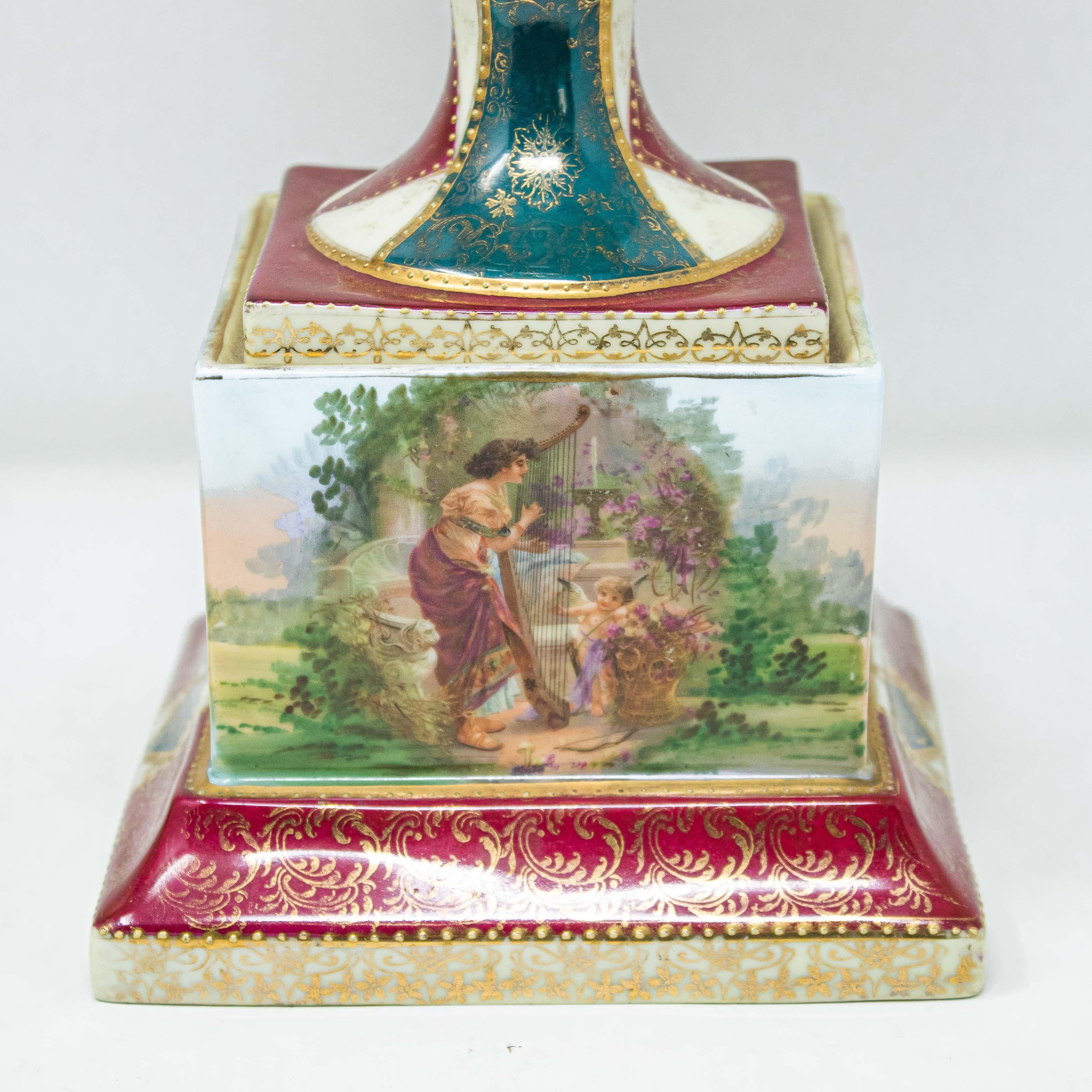 19th Century Pair of Vases Porcelain Austrian Workshop For Sale 2