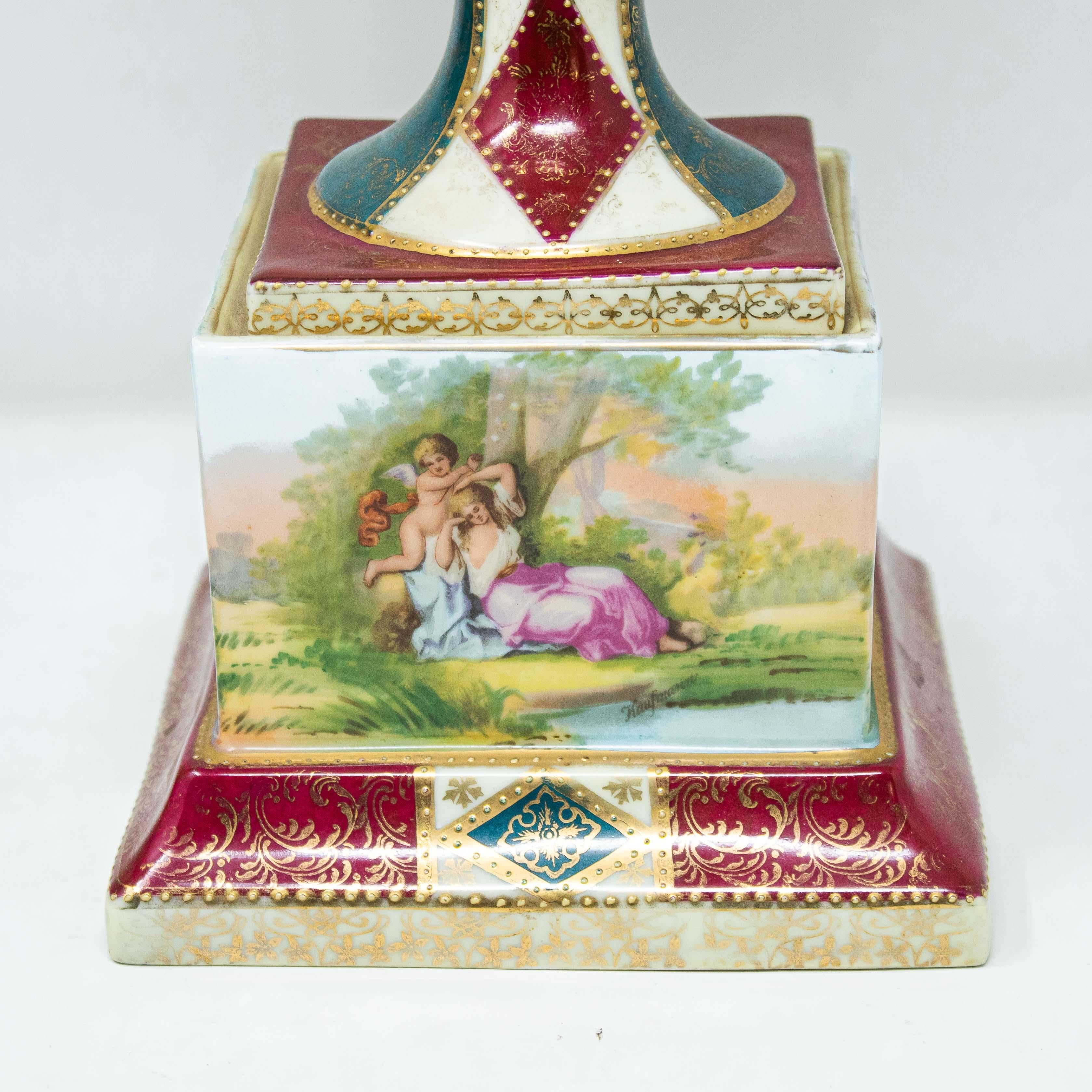 19th Century Pair of Vases Porcelain Austrian Workshop For Sale 3