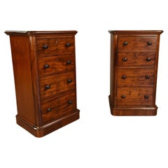 19th century pair of Victorian bedside chests of drawers commodes 