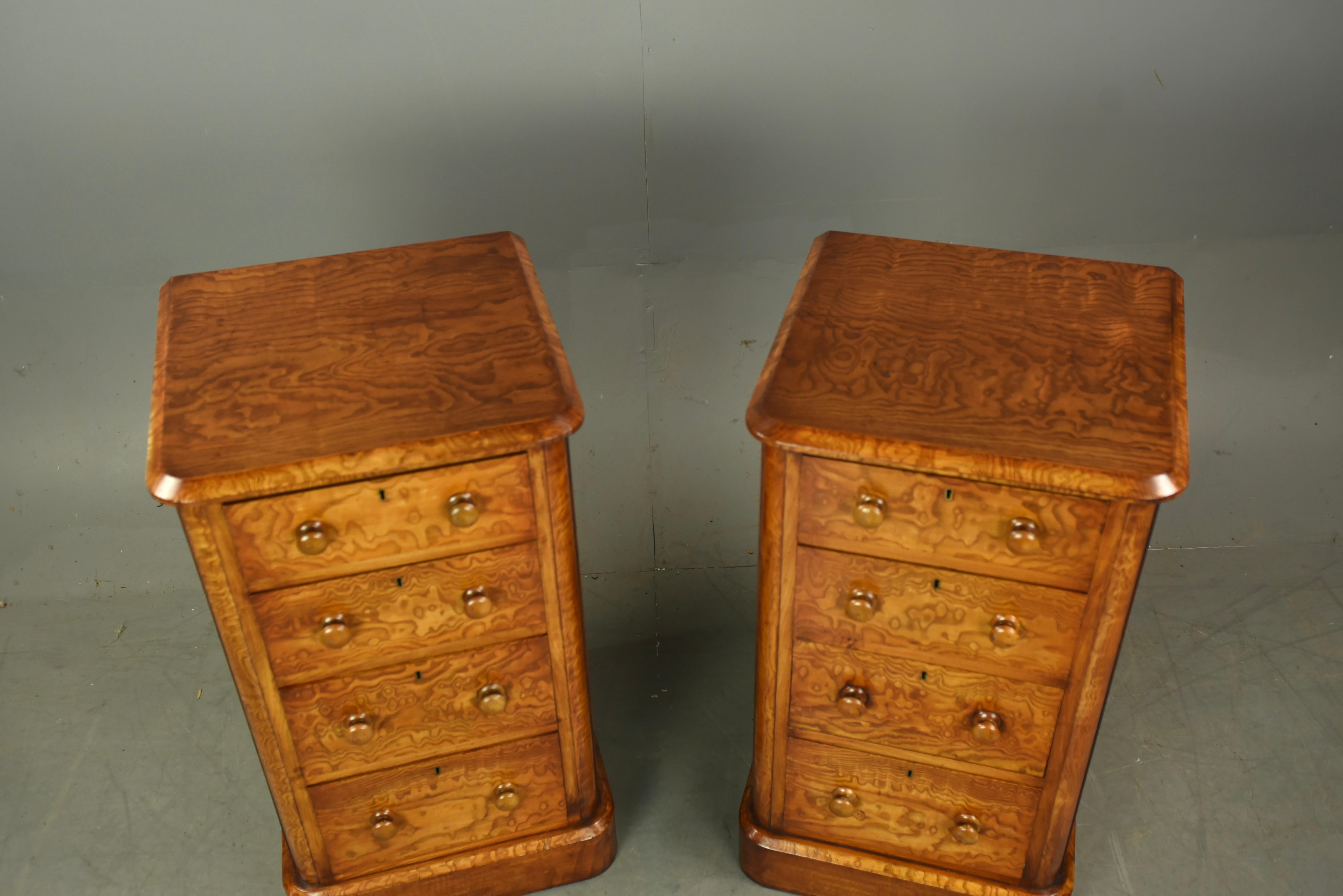 19th Century 19th century pair of Victorian bedside chests of drawers night stands