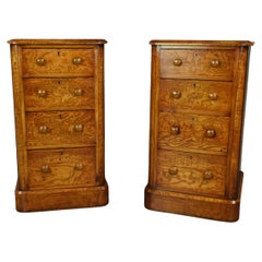 Antique 19th century pair of Victorian bedside chests of drawers night stands