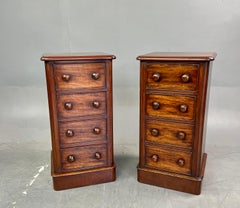 19th century pair of Victorian bedside chests of drawers nite lockers