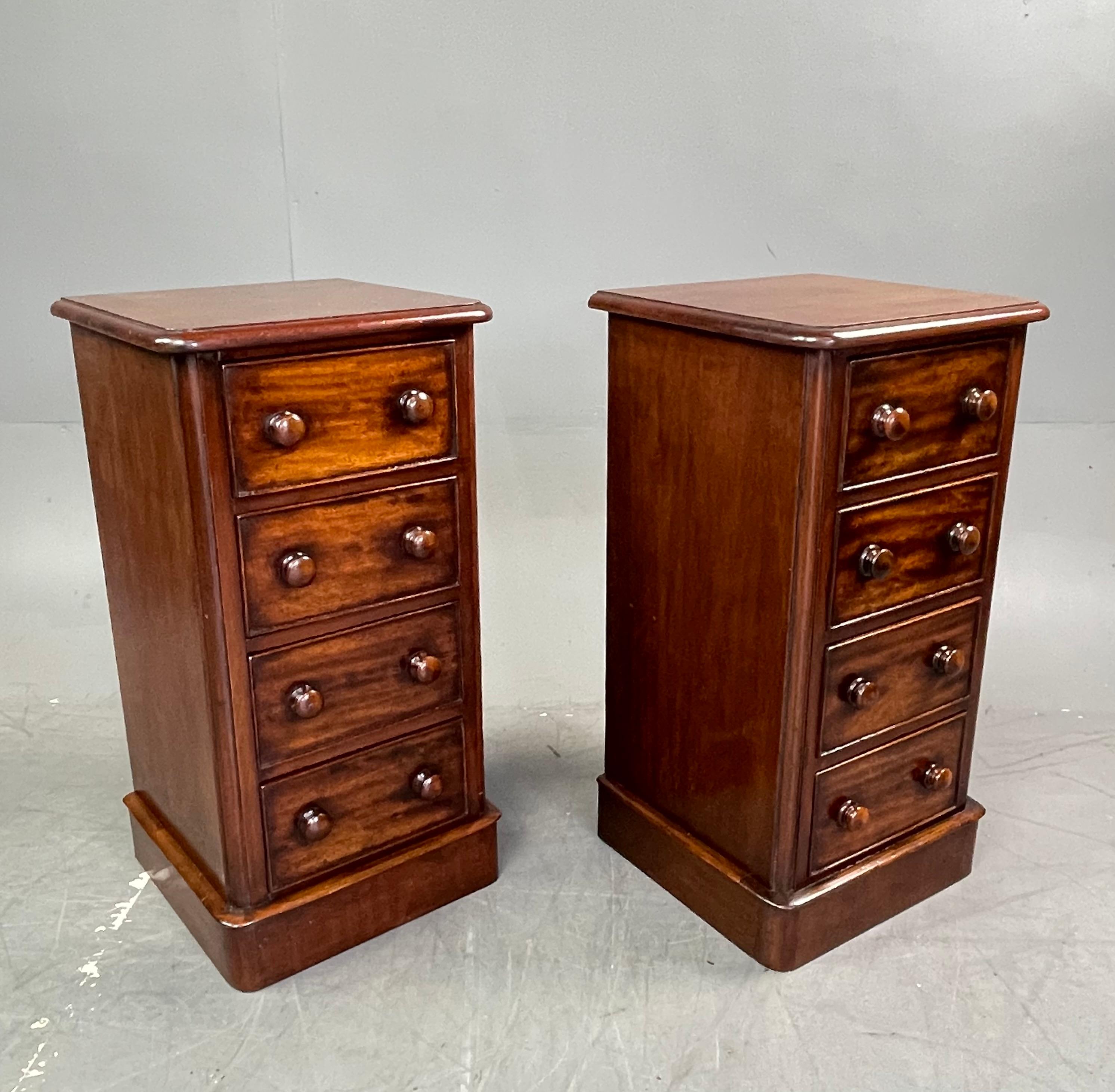 19th Century 19th century pair of Victorian bedside chests of drawers nite lockers 