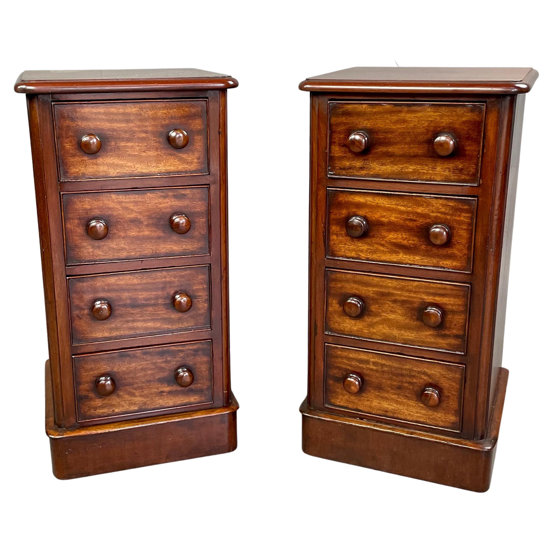 19th century pair of Victorian bedside chests of drawers nite lockers 