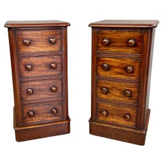 19th century pair of Victorian bedside chests of drawers nite lockers 