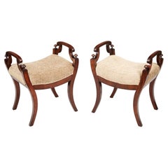 19th Century Pair of William IV Twin Handled Stools