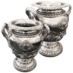 19th Century Pair of Wine Coolers from French Famous Odiot Silversmith