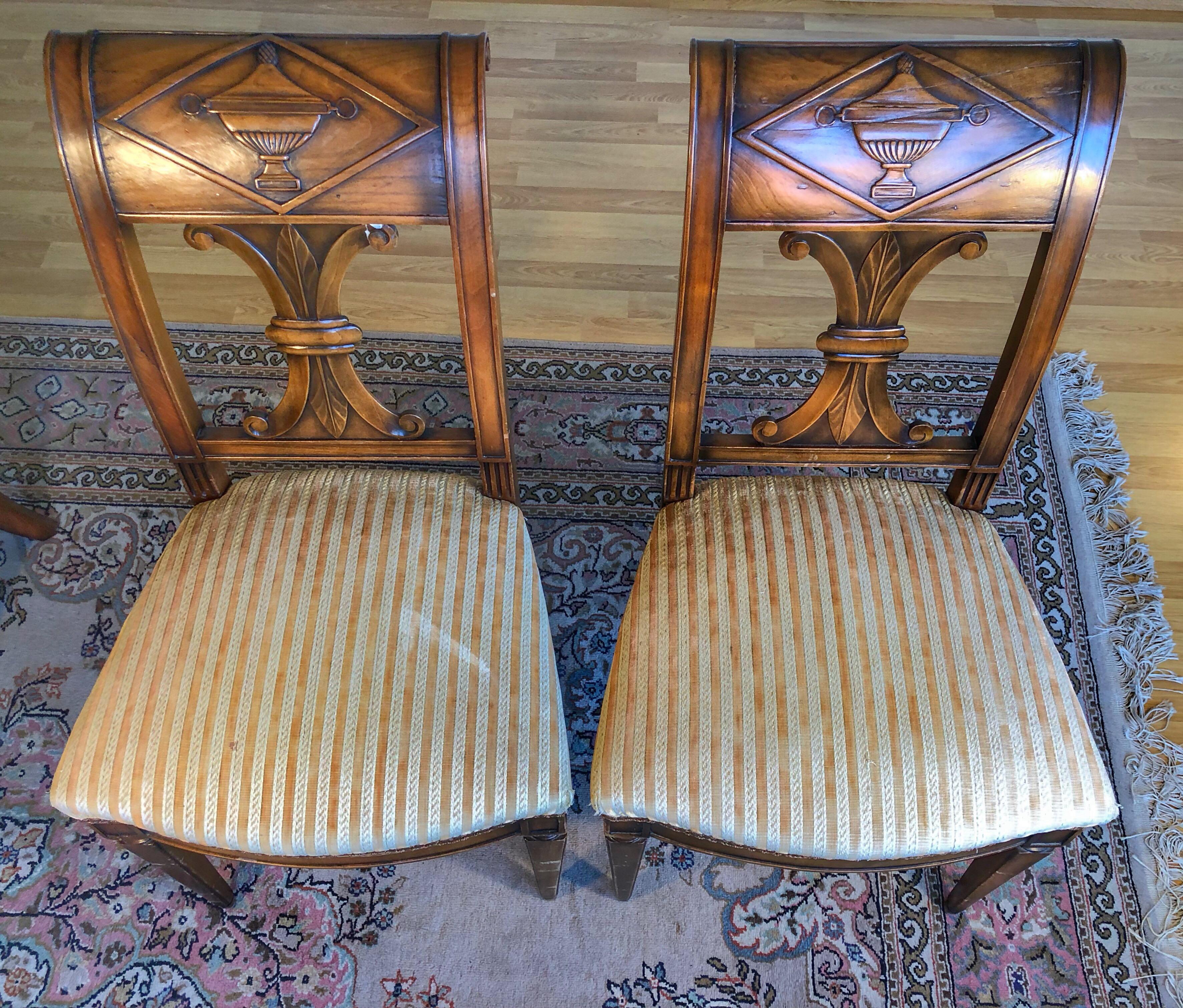 German SALE Pair of Wooden Neoclassical Empire Side Chairs Biedermeier ON SALE 