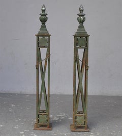 19th Century Pair of Wrought Iron and Bronze Railing Feet