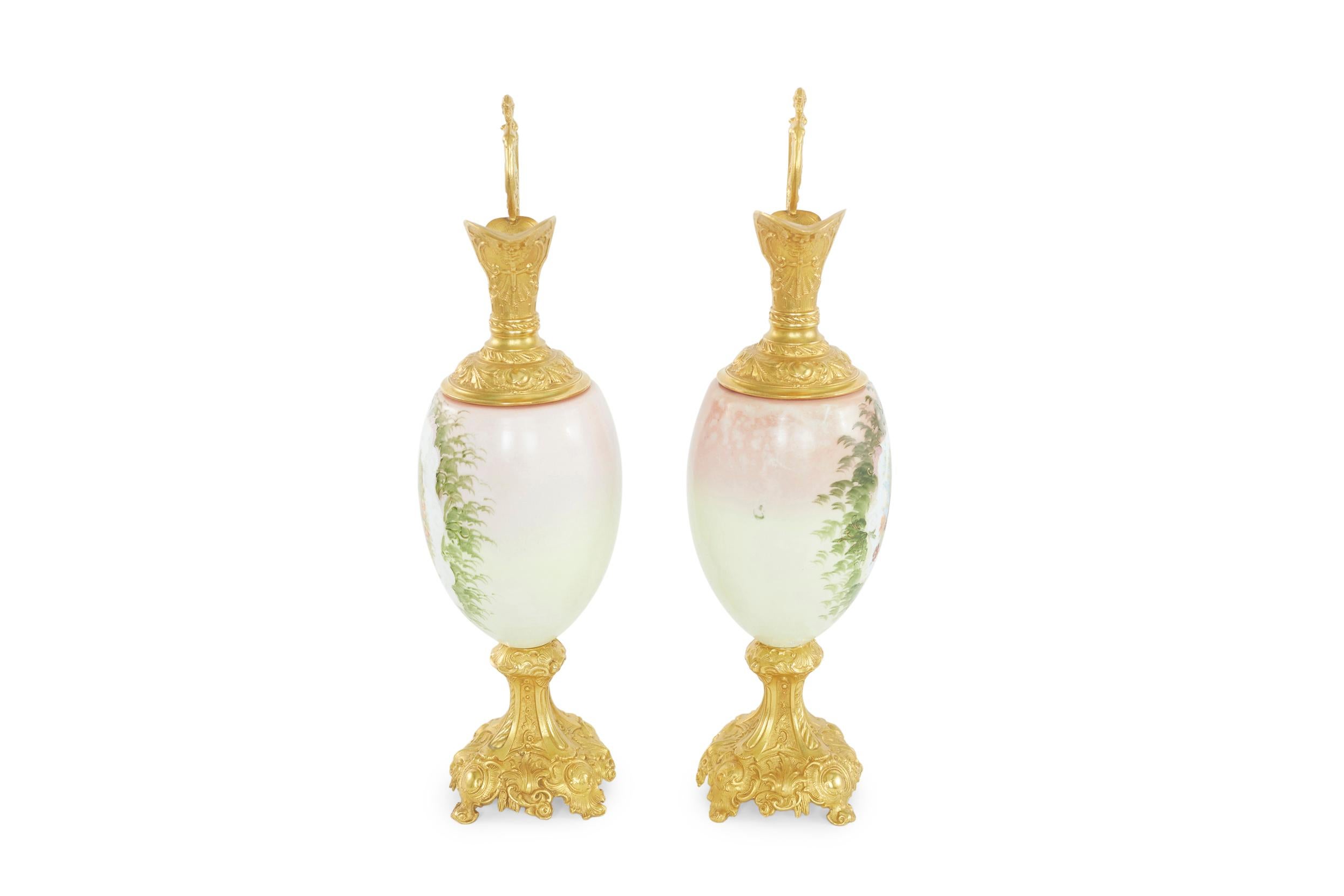 19th Century Pair Ormolu Mounted Two Handled Vase For Sale 5
