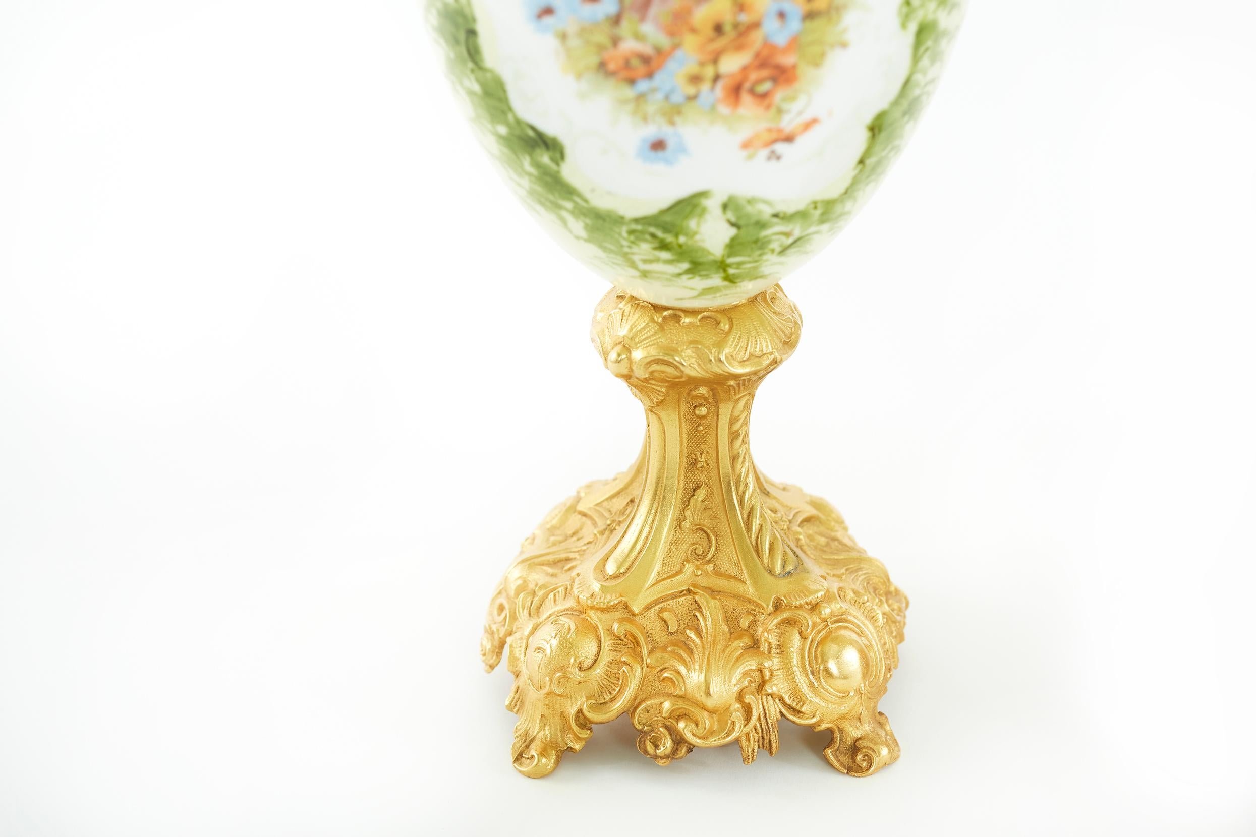 19th Century Pair Ormolu Mounted Two Handled Vase For Sale 3