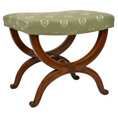 19th Century Pair Tabouret Biedermeier German Walnut about 1830