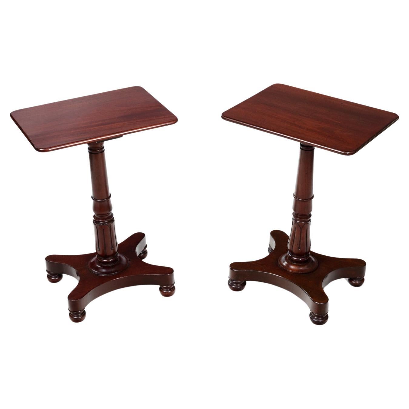 19th Century Pair William IV Mahogany End Tables For Sale