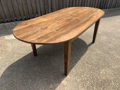 19th Century Pale Ash Oval Farmhouse Table
