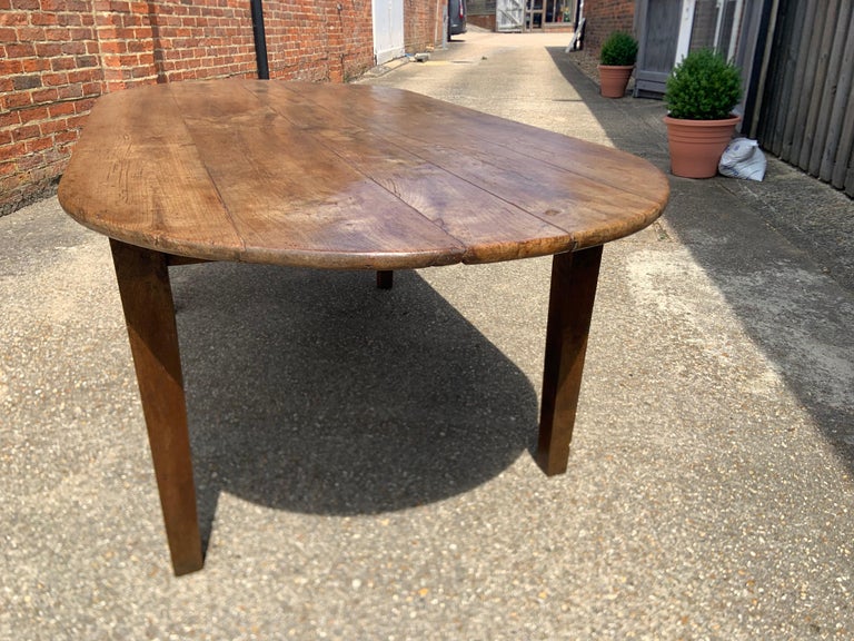 19th Century Pale Ash Oval Farmhouse Table at 1stDibs