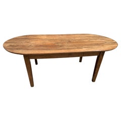 19th Century Pale Ash Oval Farmhouse Table