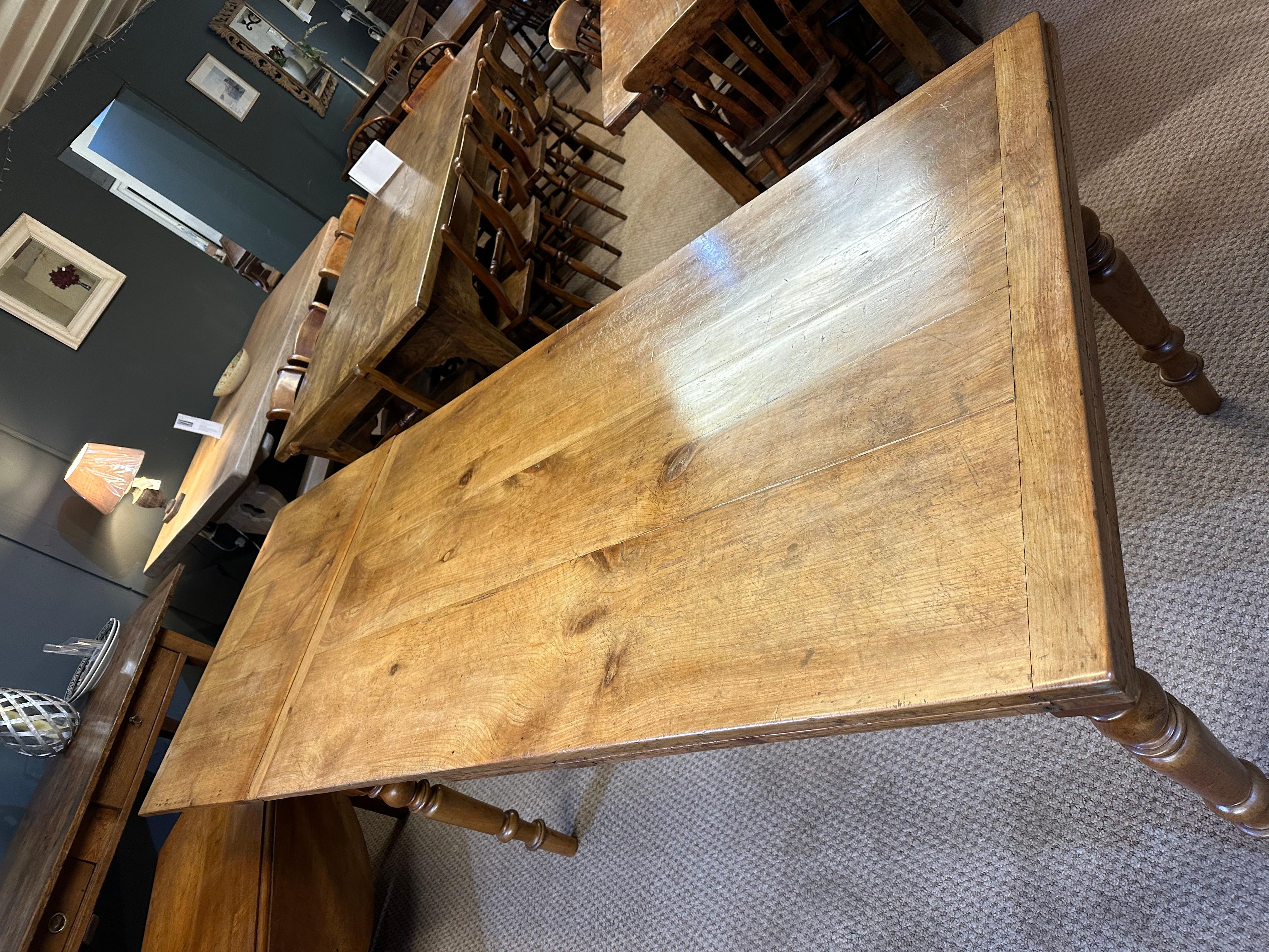 French 19th Century Pale Cherry Double Extending Farmhouse Table