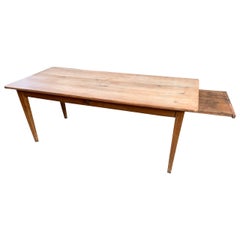 19th Century Pale Rustic Cherry Wide Farmhouse Table