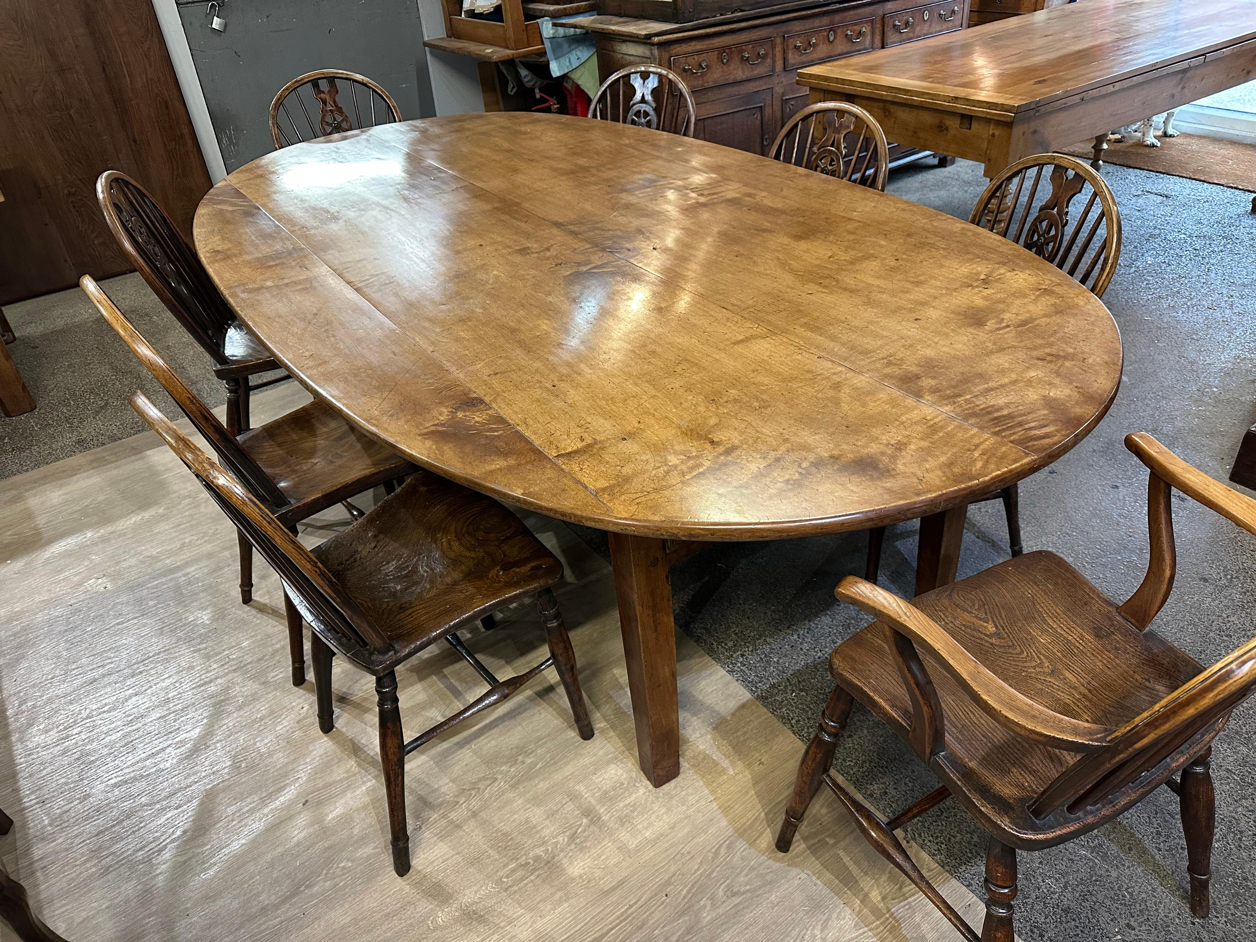 French Provincial 19th Century Oval Farmhouse Table For Sale