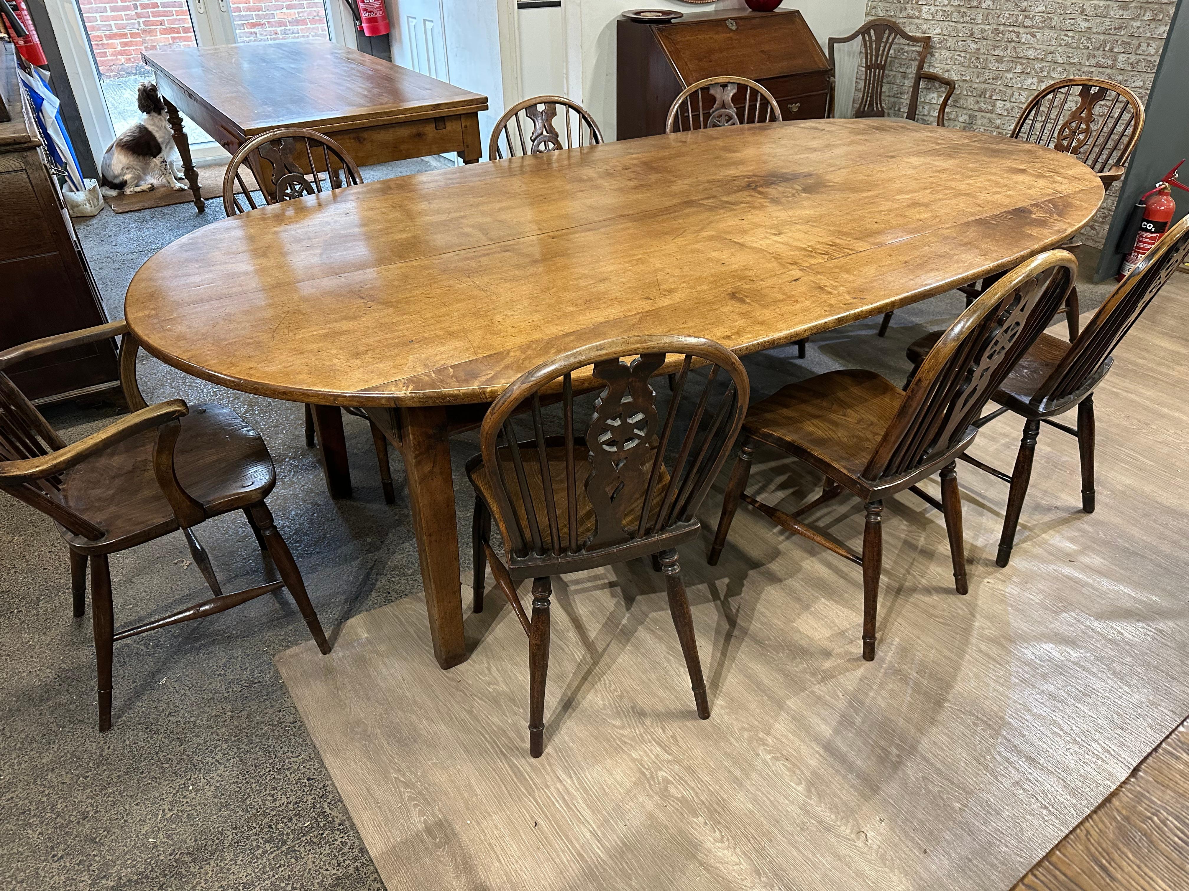 Hand-Crafted 19th Century Oval Farmhouse Table For Sale