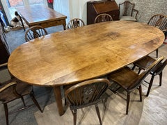 19th Century Pale Sycamore Oval Dining Table