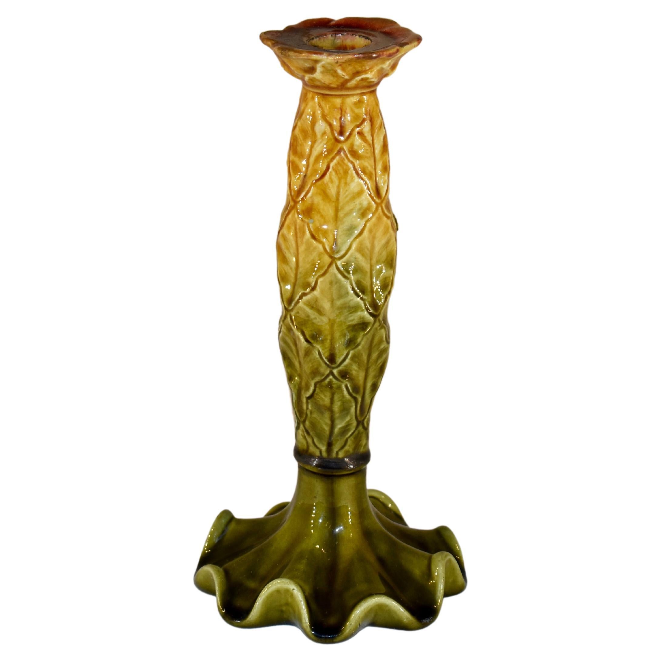 19th Century Palissy Candle Stick
