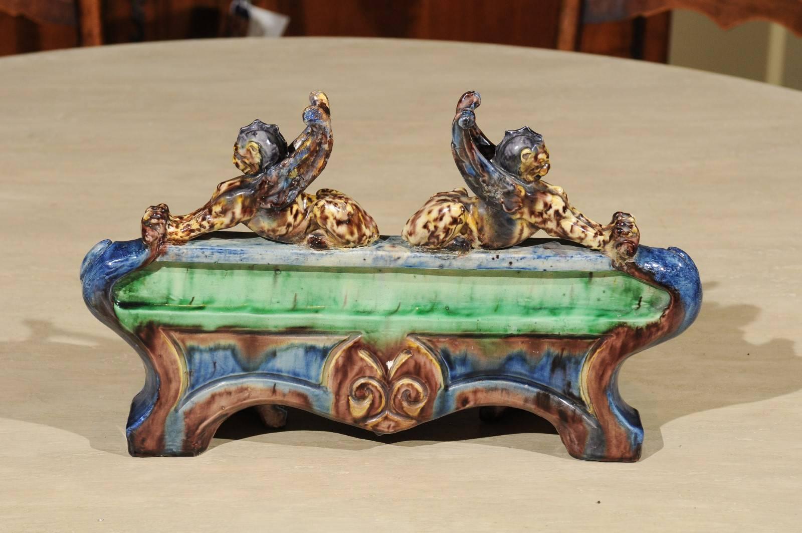 19th Century Palissyware Inkstand by Thomas Sargent For Sale 4