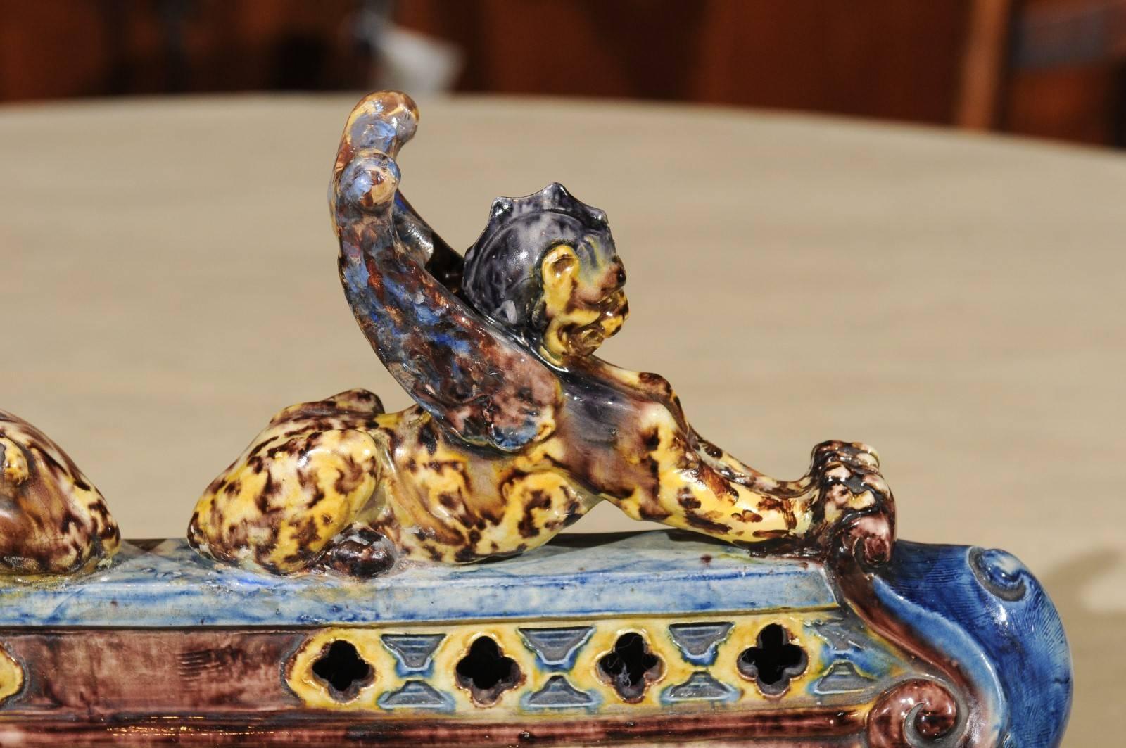 19th Century Palissyware Inkstand by Thomas Sargent For Sale 2