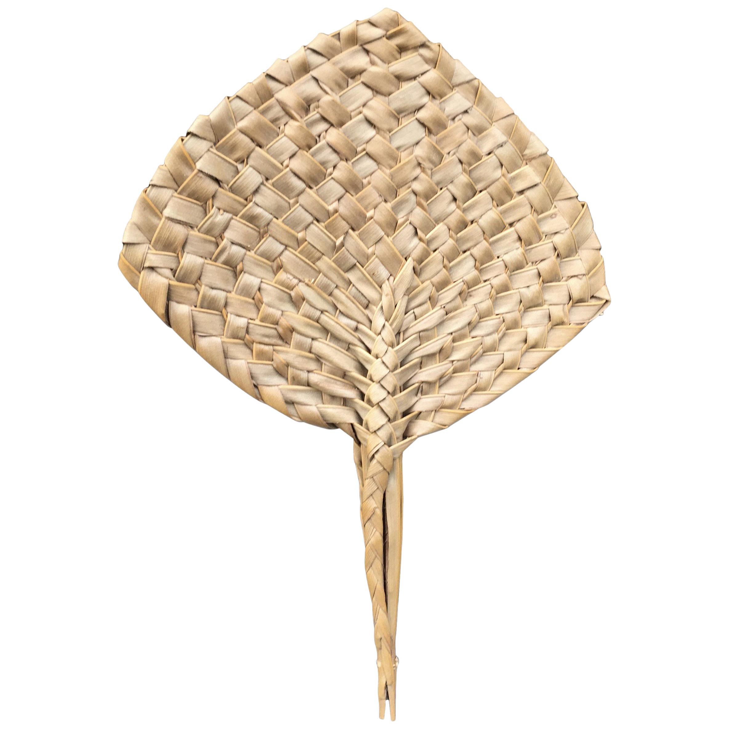 19th Century Palm Leaf Fan, Tonga For Sale