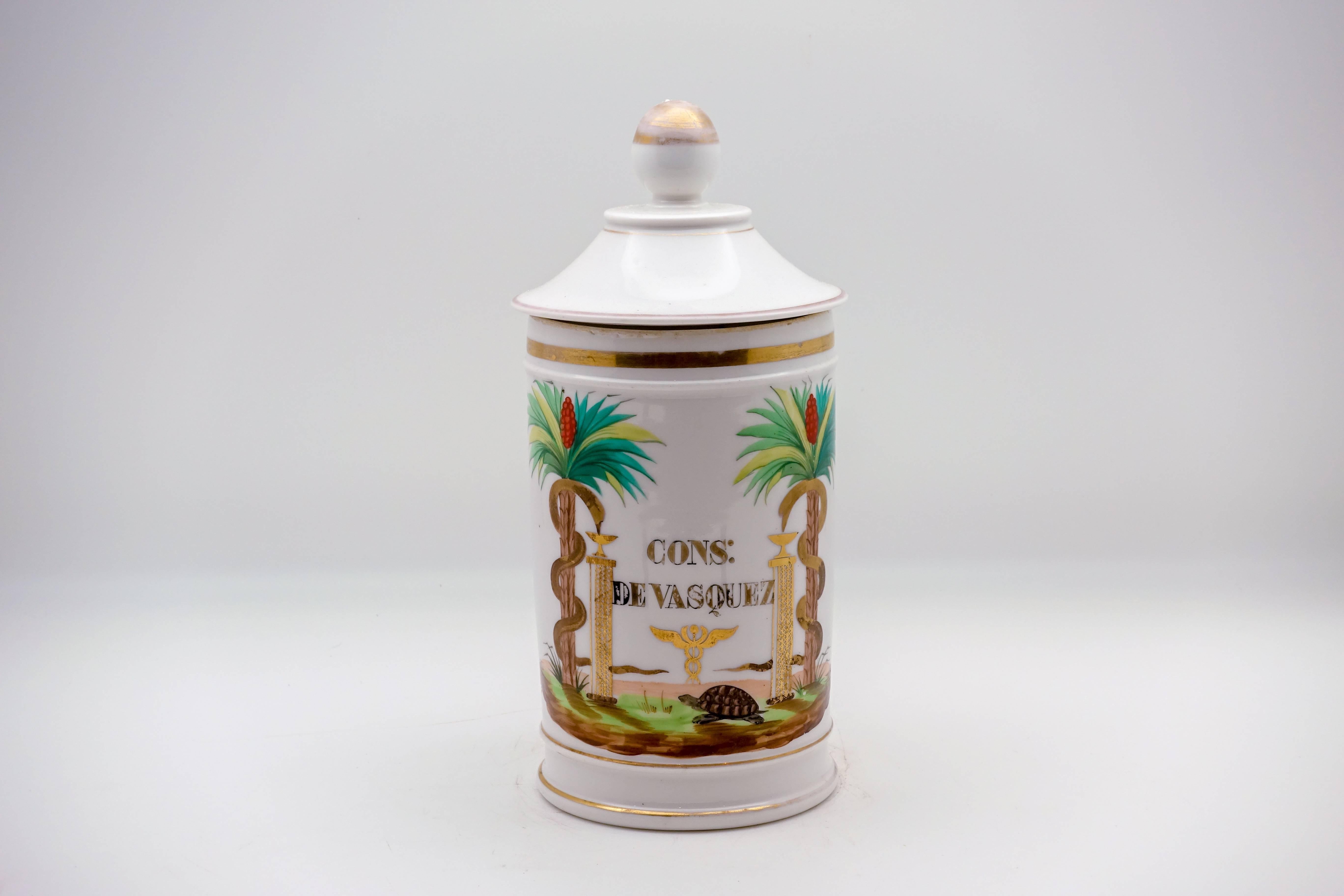 Portuguese 19th Century Palm Tree Pharmacy Jars
