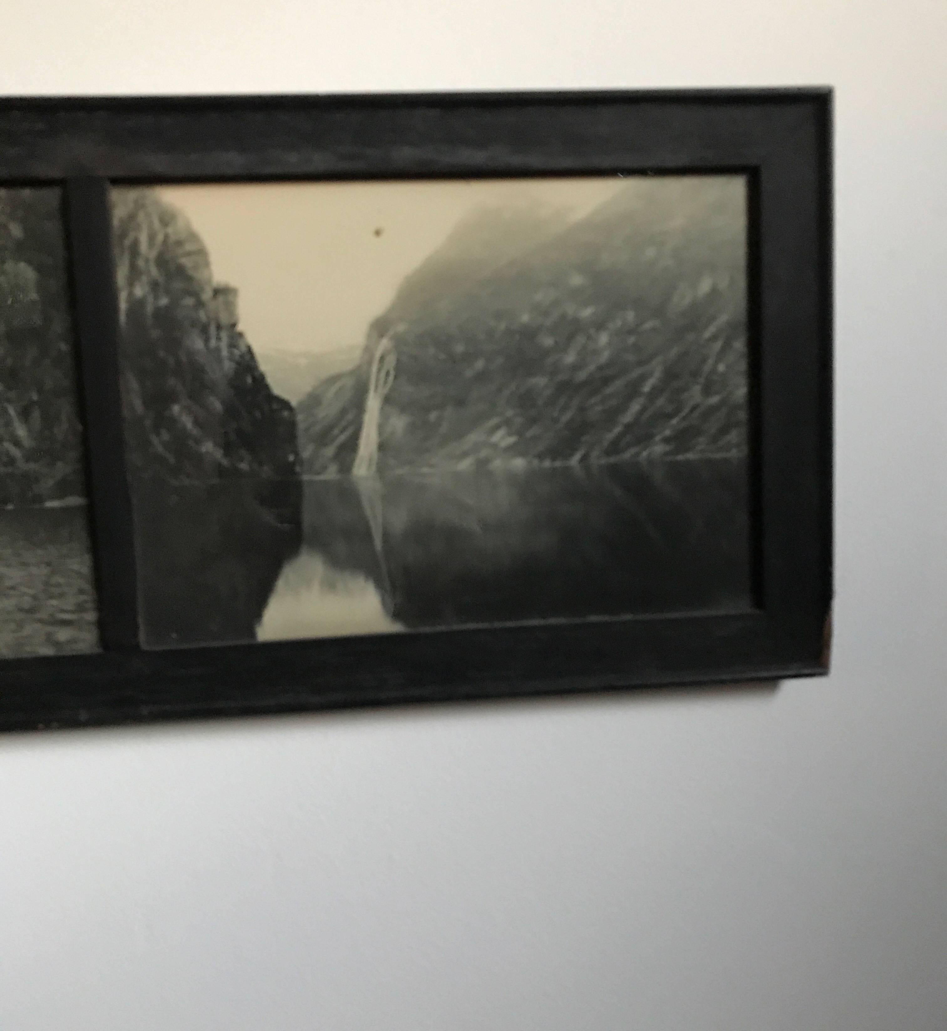 19th Century Panaramic Scenic Black and White Photograph of Loen Lake Nordfjord For Sale 2