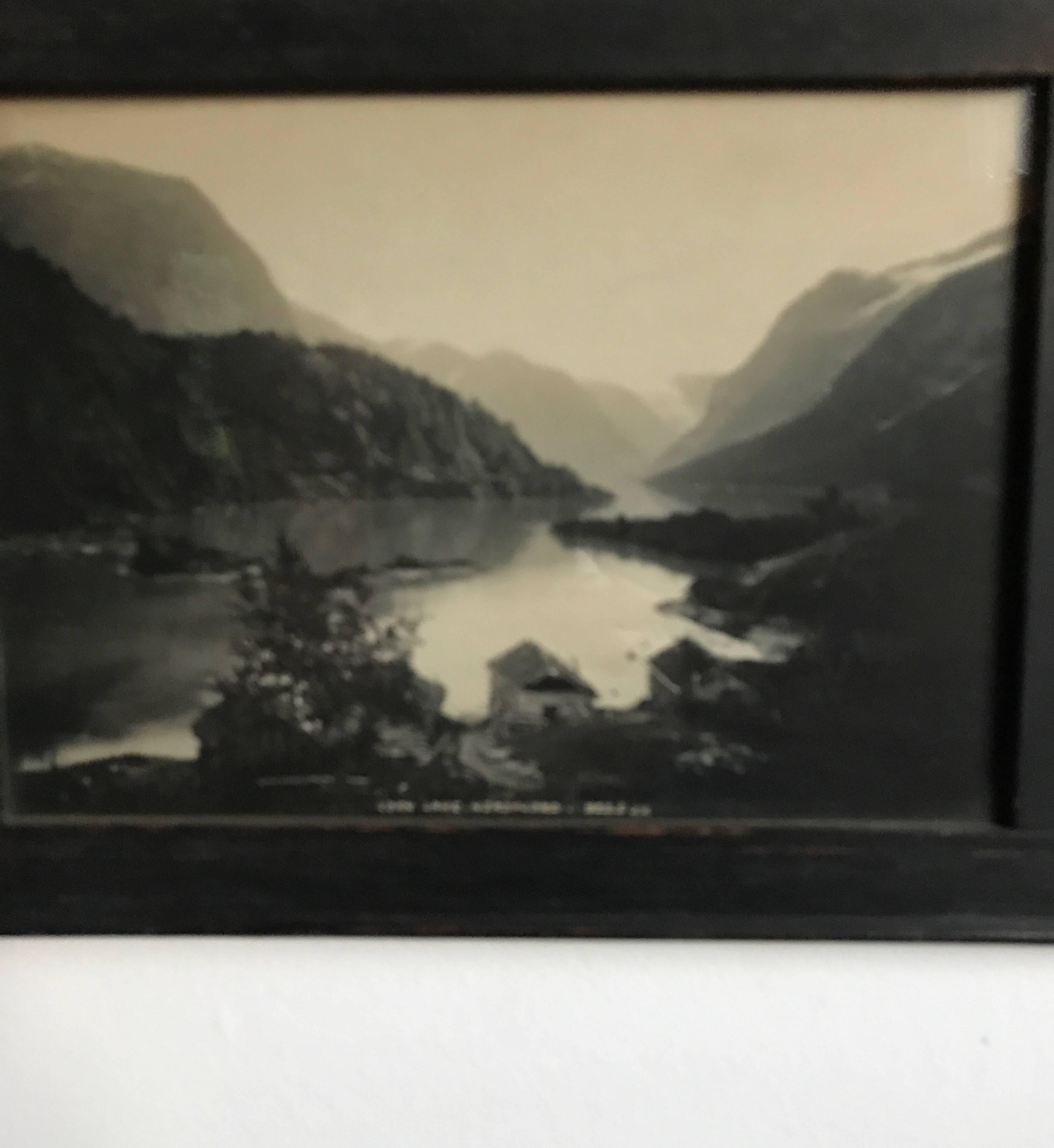 19th Century Panaramic Scenic Black and White Photograph of Loen Lake Nordfjord In Good Condition For Sale In Chicago, IL