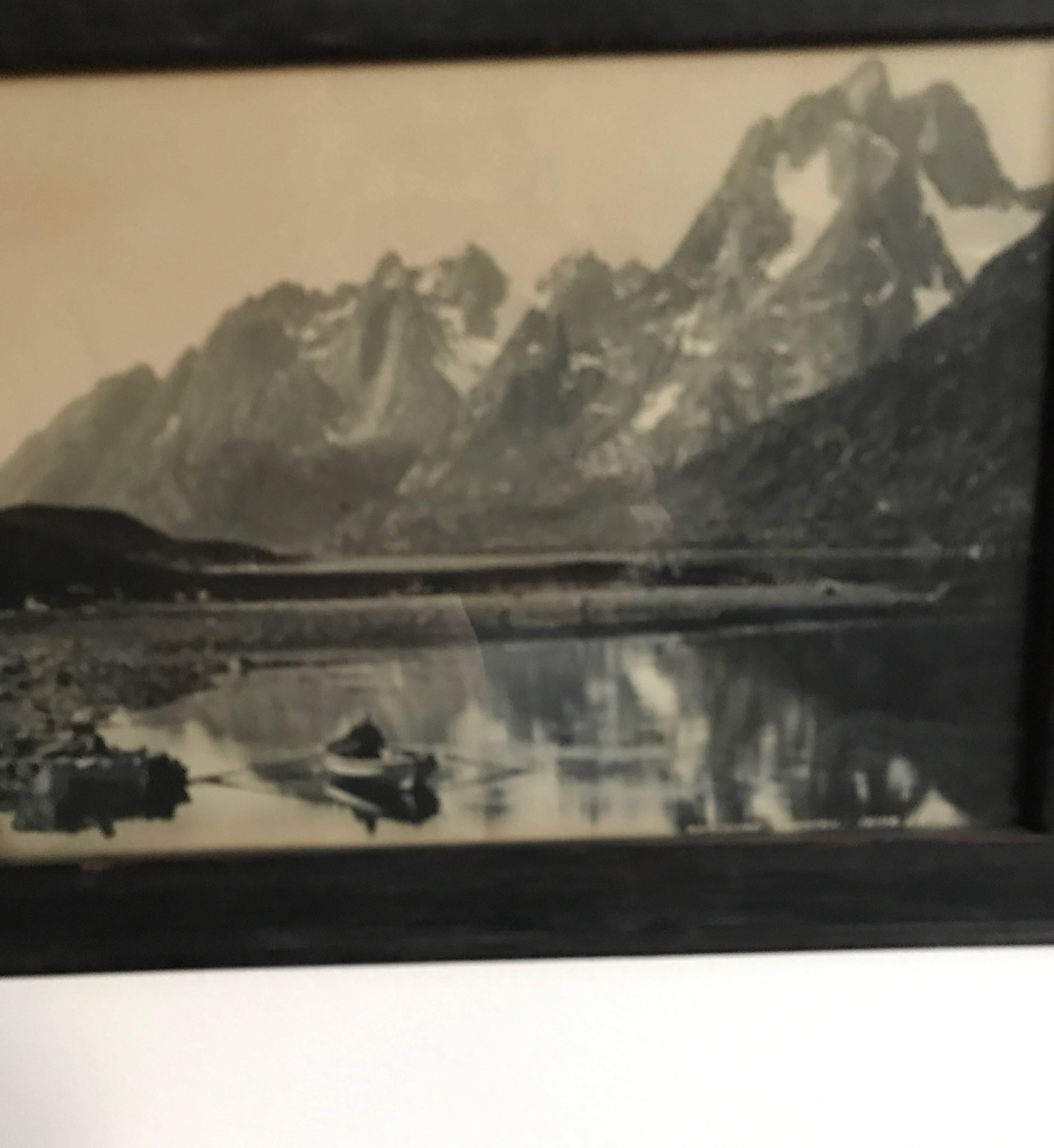 Late 19th Century 19th Century Panaramic Scenic Black and White Photograph of Loen Lake Nordfjord For Sale